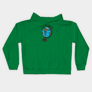 e is for earth Kids Hoodie